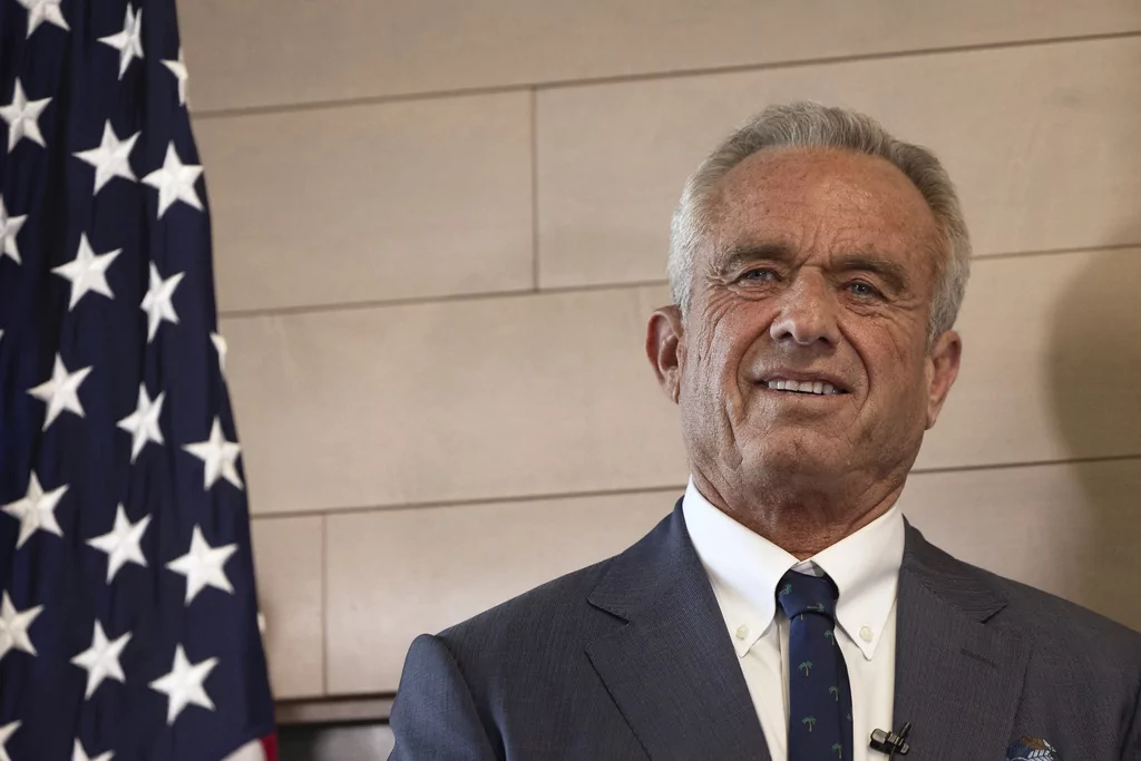 Health and Human Services Secretary Robert F. Kennedy Jr. looks on during a press conference about Utah's new fluoride ban, food additives and SNAP funds legislation, Monday, April 7, 2025, in Salt Lake City. 