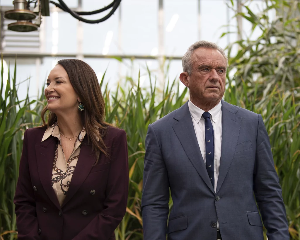 Agriculture Secretary Brooke Rollins and Health and Human Services Secretary Robert F. Kennedy Jr. are seen on a tour of the Texas A&M AgriLife Phenotyping Greenhouse in College Station, Texas on Tuesday, April 29, 2025.