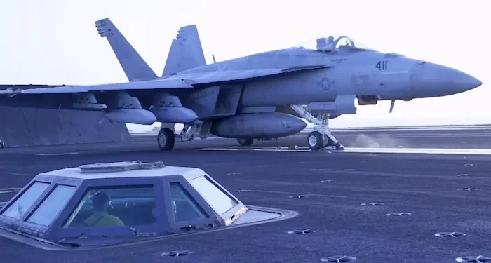 US Navy Super Hornet aircraft lost at sea after going overboard