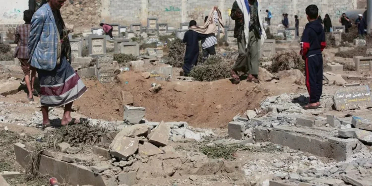 US airstrikes kill 12 people in Yemen’s capital, Houthis say