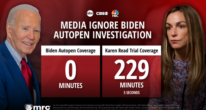 ABC/CBS/NBC Spend 0 Seconds on Biden’s Autopen, 229 Minutes on Karen Read