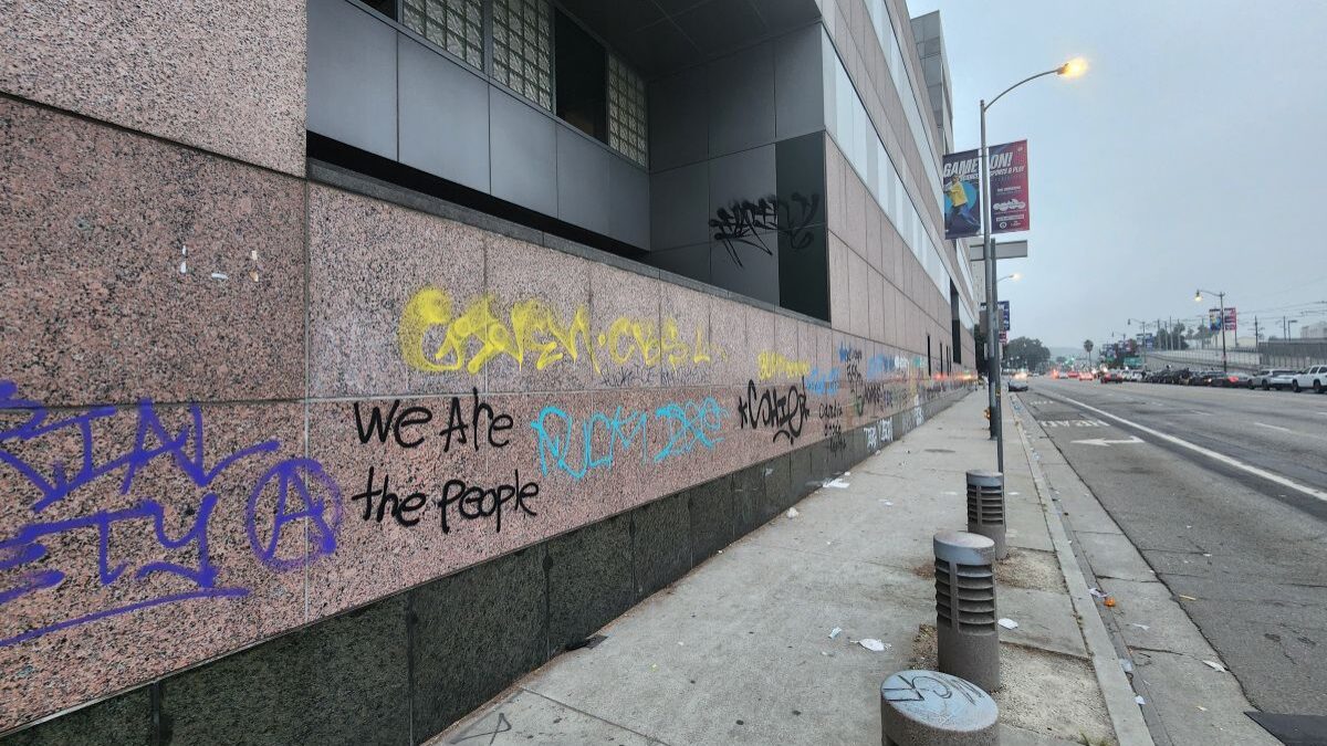 Vandalism of an L.A.-based VA clinic.