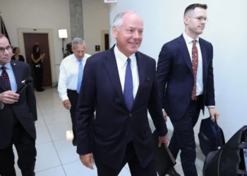 Steve Ricchetti, former counselor to the president and deputy chief of staff for the White House, arrived on Wednesday, July 30, 2025 to testify before the House Oversight Committee on its investigation into the use of the autopen during the Biden administration. (Graeme Jennings/Washington Examiner)