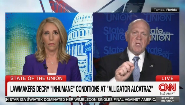 CNN's Dana Bash Tries to Press Tom Homan on Alligator Alcatraz, Gets COOKED
