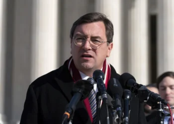 FILE - Tennessee Attorney General Jonathan Skrmetti talks to reporters outside of the Supreme Court, Wednesday, Dec. 4, 2024, in Washington.