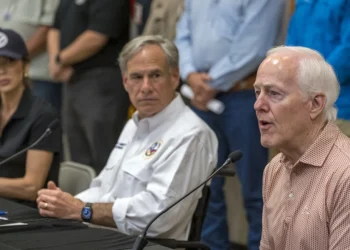 Rivals Cornyn and Paxton join Trump for Texas flood visit
