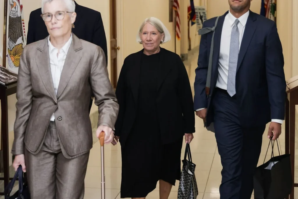 Anita Dunn arrives at the Capitol on Thursday, Aug. 7, 2025, to testify in the investigation into President Joe Biden's fitness. (Graeme Jennings/Washington Examiner)