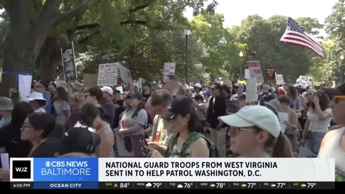 D.C. protesters opposing the National Guard
