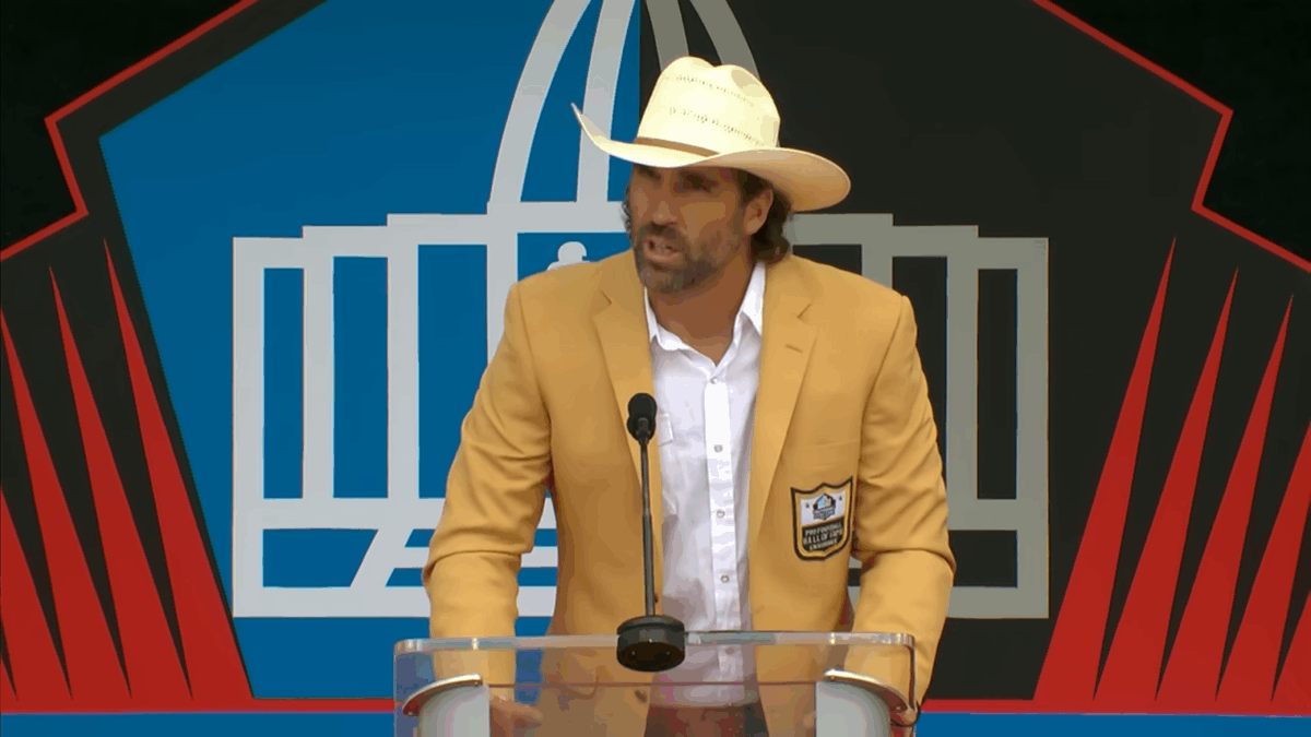 Jared Allen giving his Hall of Fame speech.