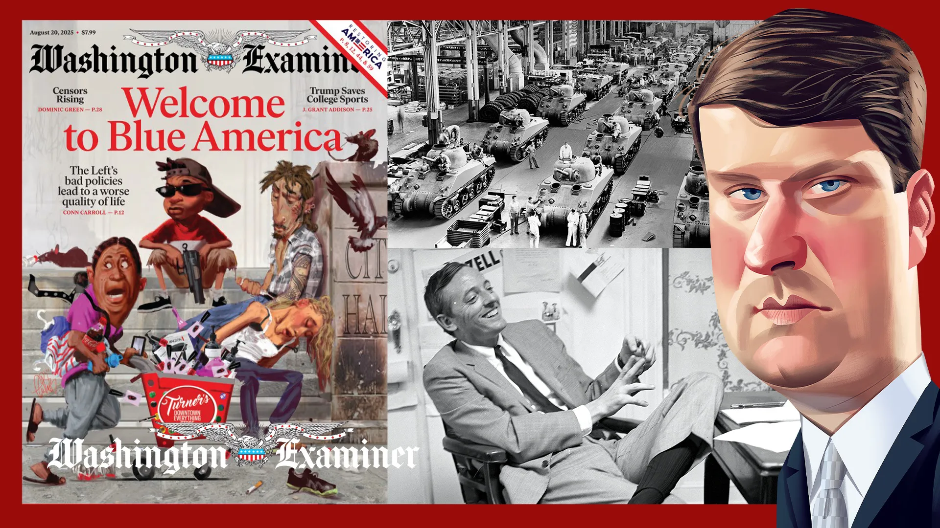 Rise of the Conservative Commentator, Blue-state cities go bust, lessons from WWII