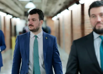 Former Columbia University graduate student and Palestinian activist Mahmoud Khalil walks to a meeting in the Russell Senate Office Building on July 22, 2025 in Washington, DC. (Anna Moneymaker / Getty Images)