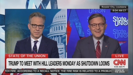 Jake Tapper Mike Johnson CNN State of the Union 9-28-25