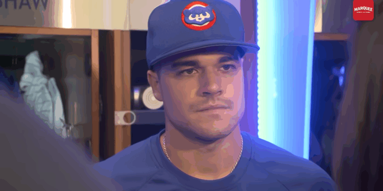 Matt Shaw speaking with reporters.