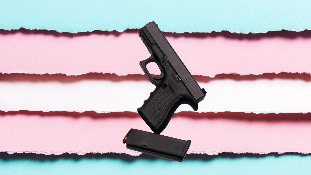 gun on trans flag