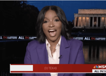 Rep. Jasmine Crockett, a Texas Democrat, appears on MSNBC.
