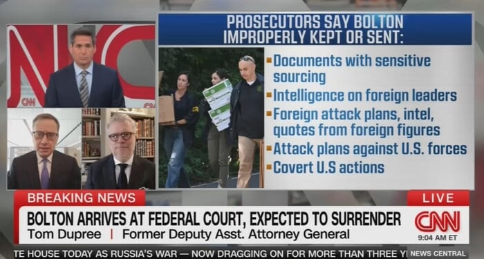 CNN Admits There's Some Merit to Bolton Classified Info Indictment