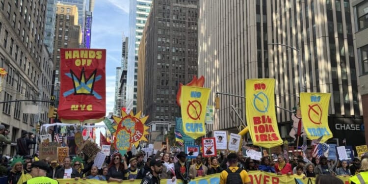 Thousands of New Yorkers flock to Times Square for 'No Kings' protest against Trump