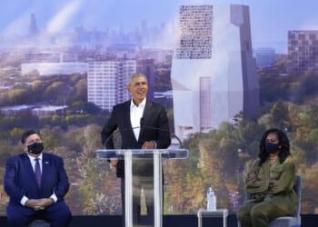 Trump says Obama library 'stuck' due to 'women and DEI' builders