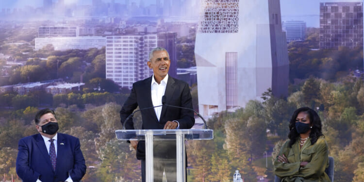 Trump says Obama library 'stuck' due to 'women and DEI' builders