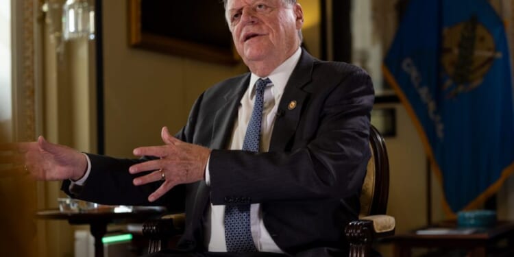 Rep. Tom Cole, chairman of the House Appropriations Committee, sits down for an interview on Oct. 22, 2025 at his office in the U.S. Capitol. (Graeme Jennings/Washington Examiner)