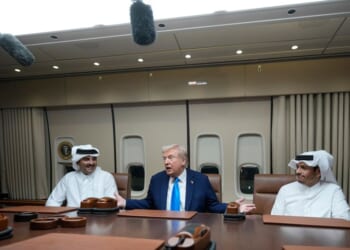 Emir of Qatar joins Trump on Air Force One during trip to Asia