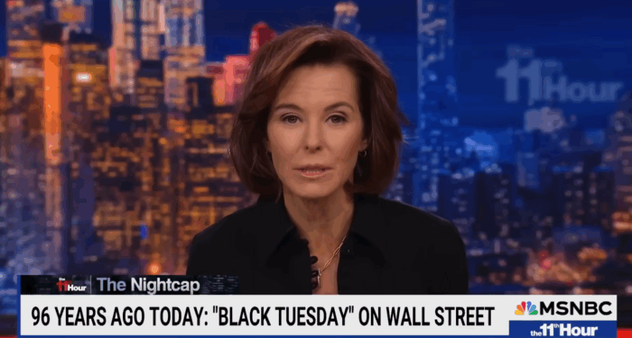 MSNBC Suggests Trump Economy Heading for 1929 Black Tuesday Crash
