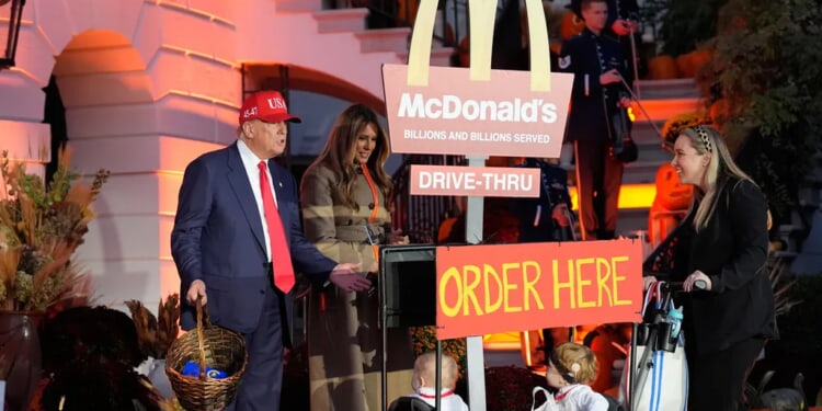 White House Halloween sees McDonald's drive-thru roll through