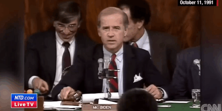 Joe Biden during Clarence Thomas' confirmation hearing.