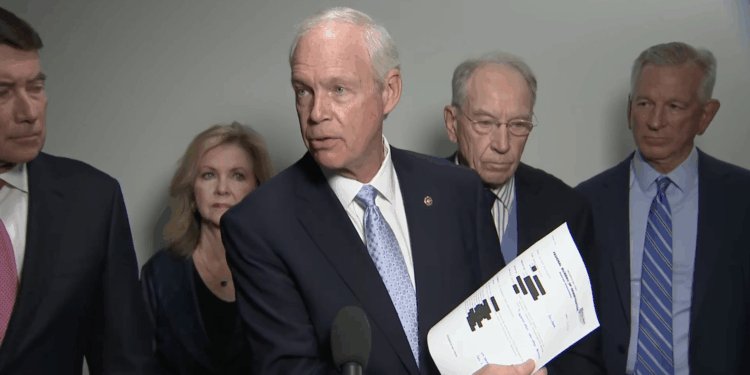 Sen. Ron Johnson discusses document showing the FBI spied on eight Republicans senators.
