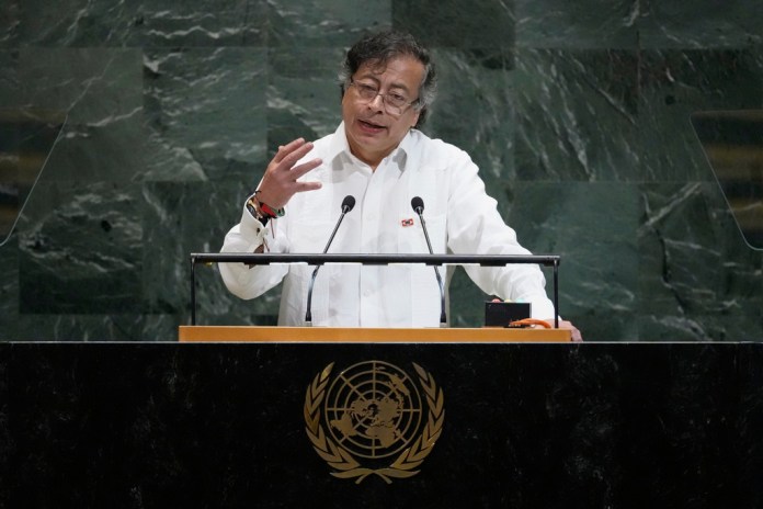 Colombian President Gustavo Petro speaks at the U.N. General Assembly.