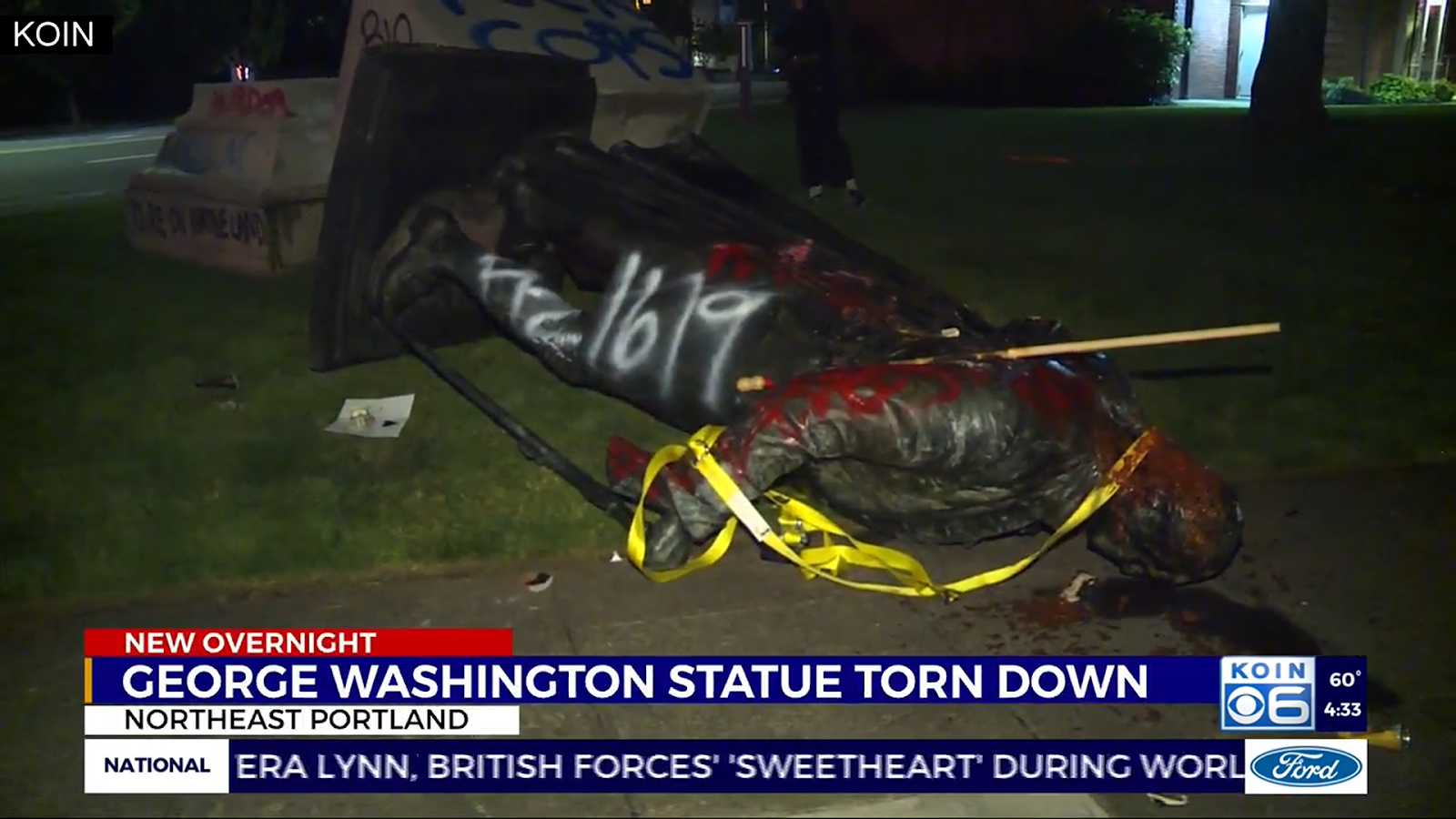George Washington statue vandalized in OR.