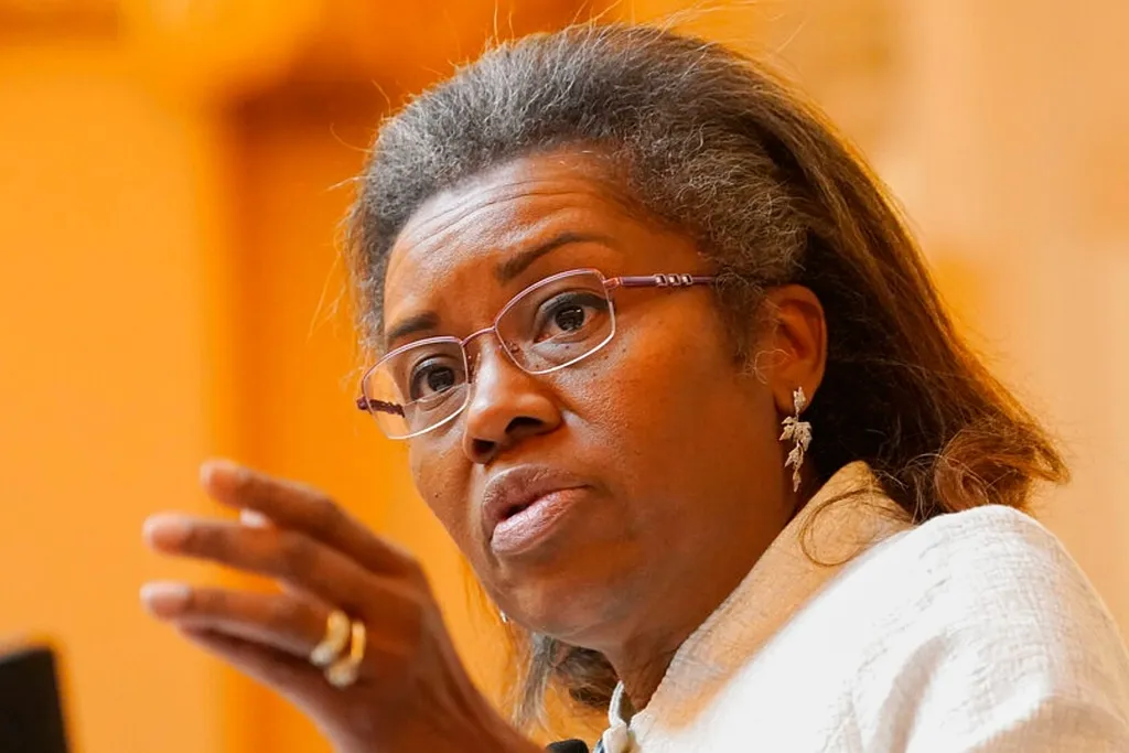 Virginia Lt. Gov. Winsome Earle-Sears gestures