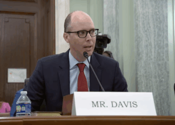 Sean Davis testifying before Senate Finance committee