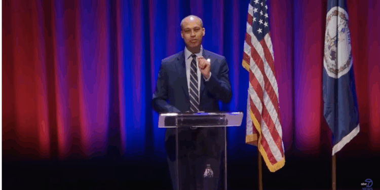 Virginia Attorney General candidate Jay Jones at a debate at the University of Richmond.