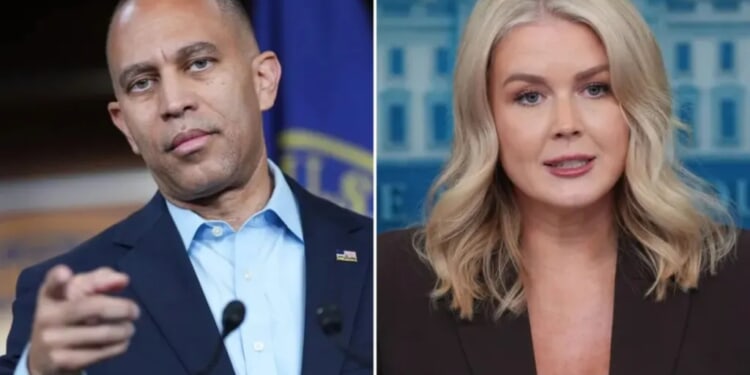 Leavitt and Jeffries trade barbs over political violence and shutdown