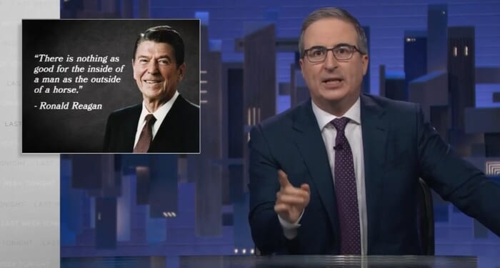 Nasty John Oliver Claims Ronald Reagan Is In Hell