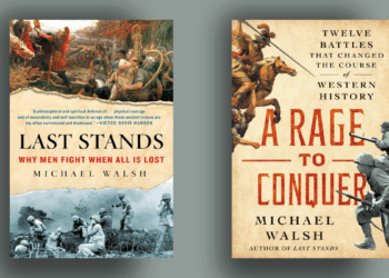 covers for "a rage to conquer" and "last stands" by Michael Walsh