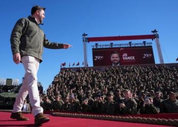 Vance promises paychecks during shutdown at Marines' 250th anniversary event