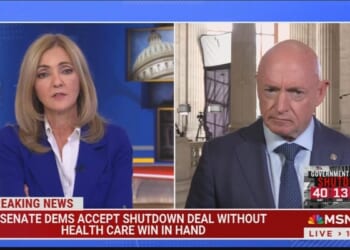 Sen. Kelly Pressured By MSNBC to Chide Schumer’s Leadership