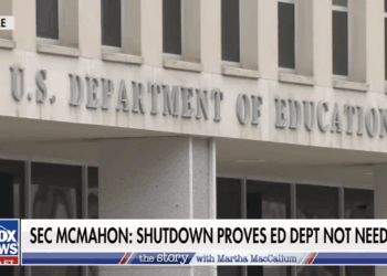 The front view of the U.S. Department of Education.