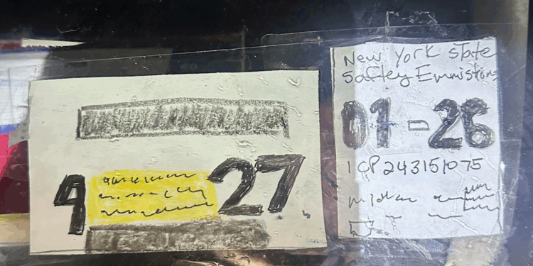 Motorist hilariously resorts to 'arts and crafts' for inspection, registration — but the jig is up