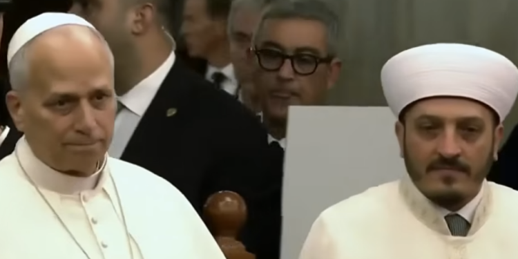 Pope Leo Visits Mosque, Removes Shoes, Calls for Muslim Terror State