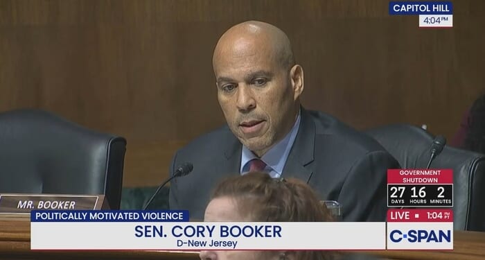At Hearing on Political Violence Cory Booker Gets Away With A Lot