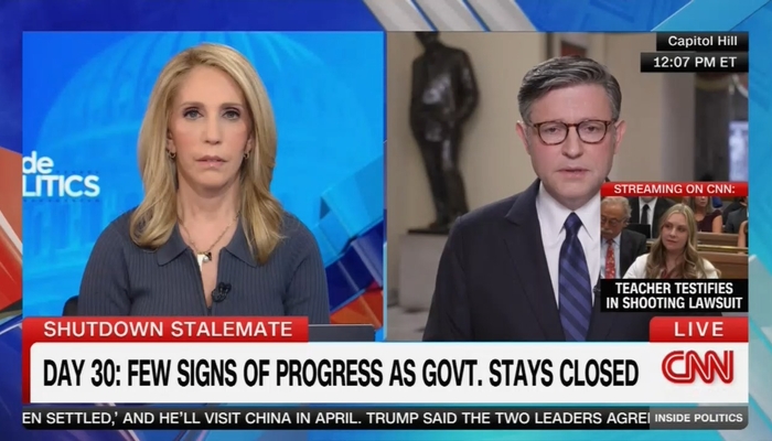 CNN'S Dana Bash Gives Speaker Johnson Harsher Treatment Than Boker on Shutdown
