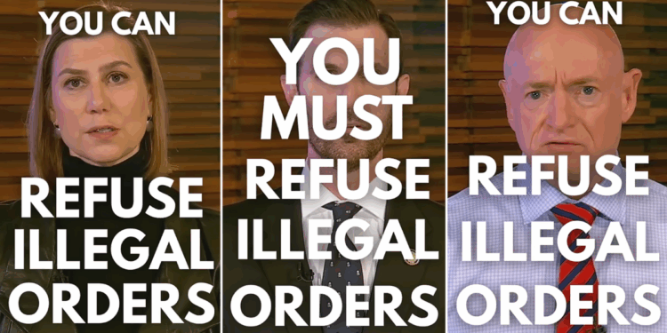 Elissa Slotkin, Chris DeLuzio, and Mark Kelly telling the military to disobey Trump