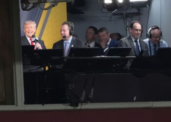 Trump does play-by-play in the broadcast booth of Commanders game