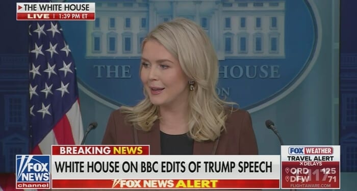 WH’s Leavitt SLAMS ‘Propaganda Machine’ BBC for Sleazy Trump Edit