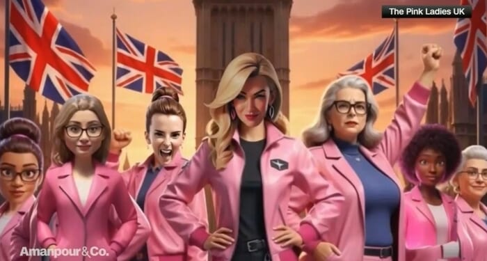 PBS’s Amanpour Sees Red Over ‘Pink Ladies’ in UK Fighting for Female Safety vs.