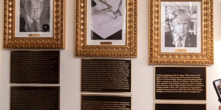 Trump unveils disparaging 'Presidential Walk of Fame' plaques