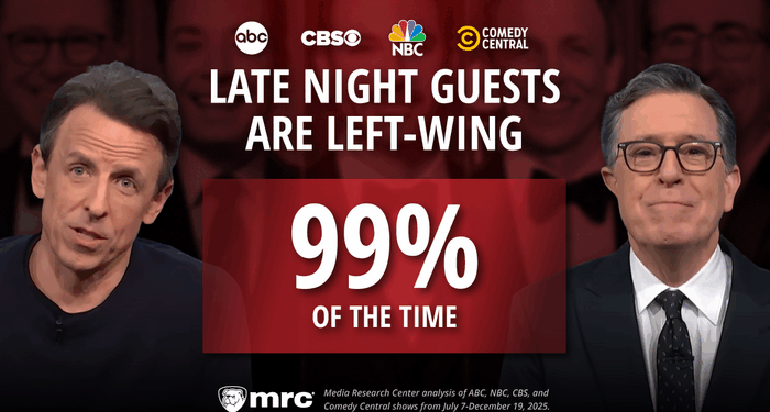 Late Night Comedy Shows Go Six Months With 99% Liberal Guests, Again